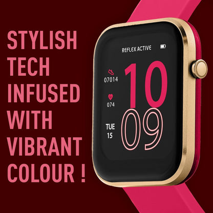 Reflex Active Series 12 Pink Strap Smart Watch