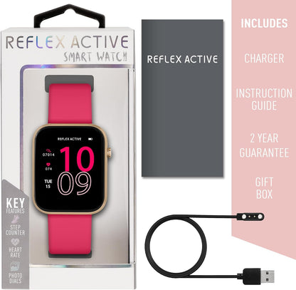 Reflex Active Series 12 Pink Strap Smart Watch