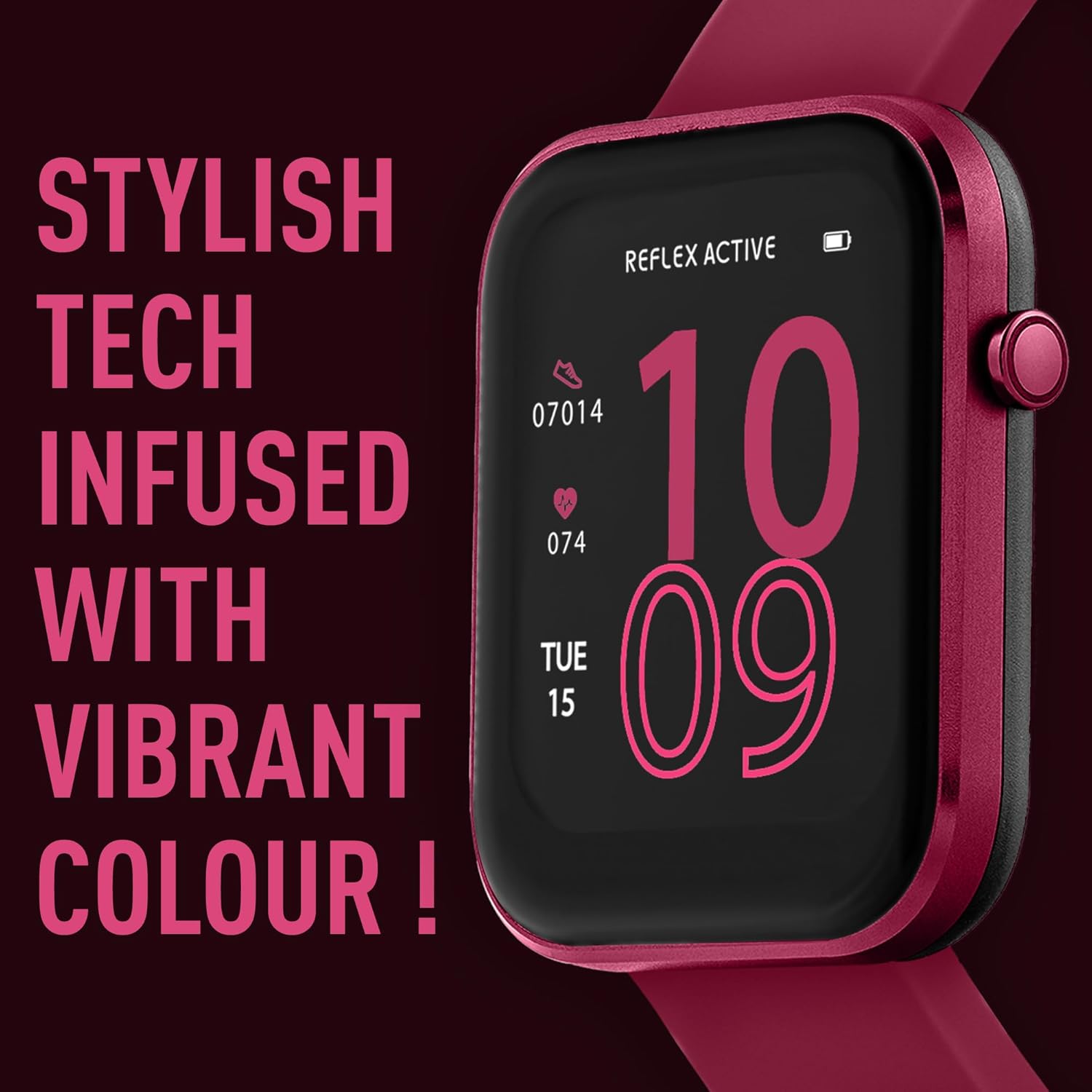 Reflex Active Series 12 Berry Strap Smart Watch