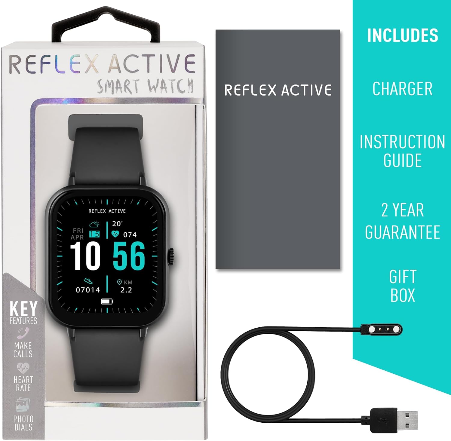 Reflex Active Series 17 Black Strap Smart Watch