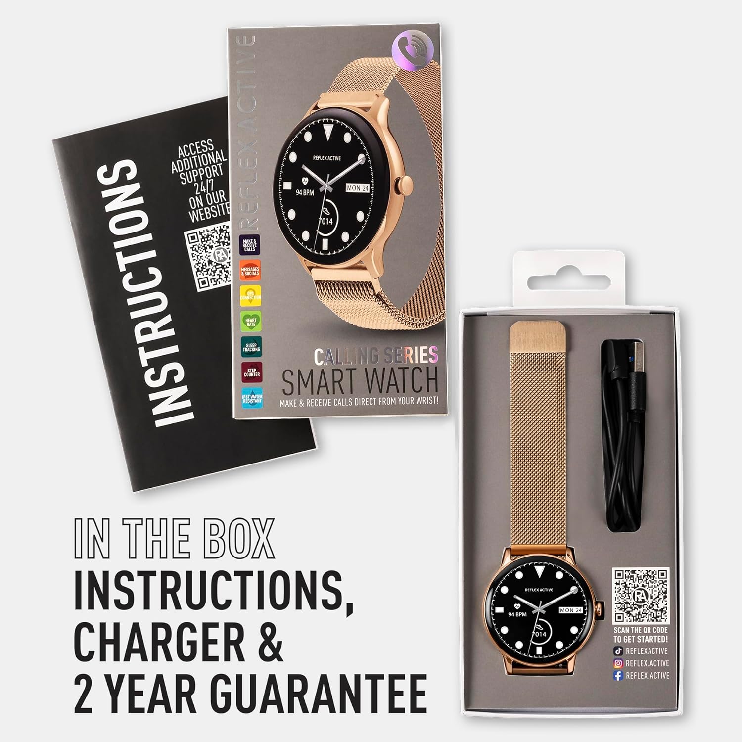Reflex Active Series 22 Rose Gold Smart Calling Watch