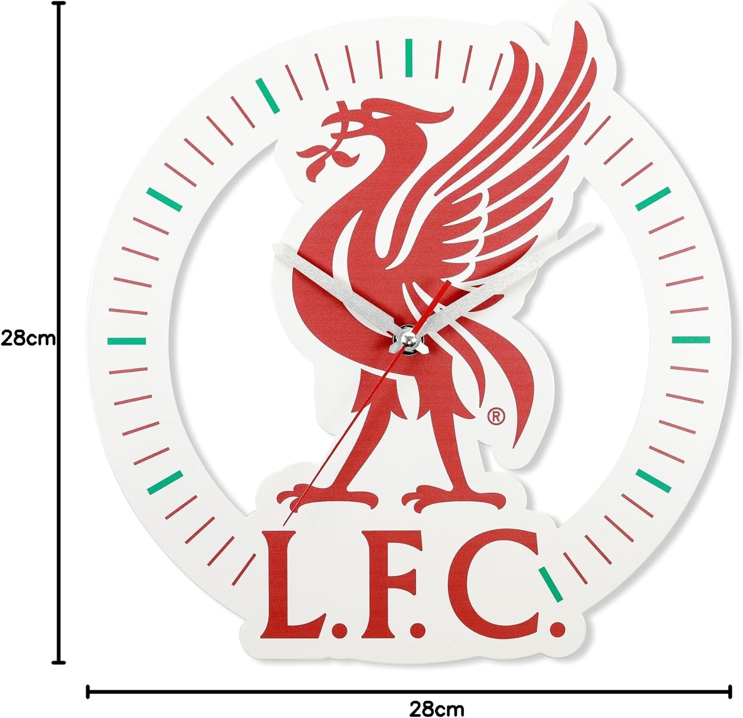 Official Liverpool Football Club Red & White Wall Clock LFCC3004