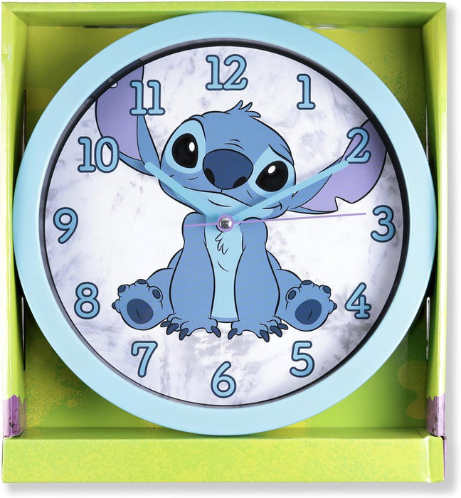 Accutime Disney Lilo & Stitch LAS3015 Wanduhr mit Cartoon-Motiv, leicht zu lesen, batteriebetrieben, für Kinder, Zuhause, Schlafzimmer, Schule, Wohnzimmer, Blau