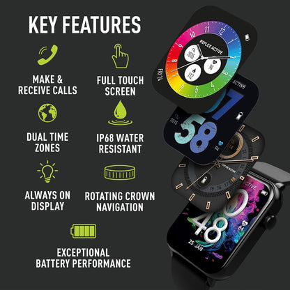 Reflex Active AMOLED Series 30 Black Smart Watch