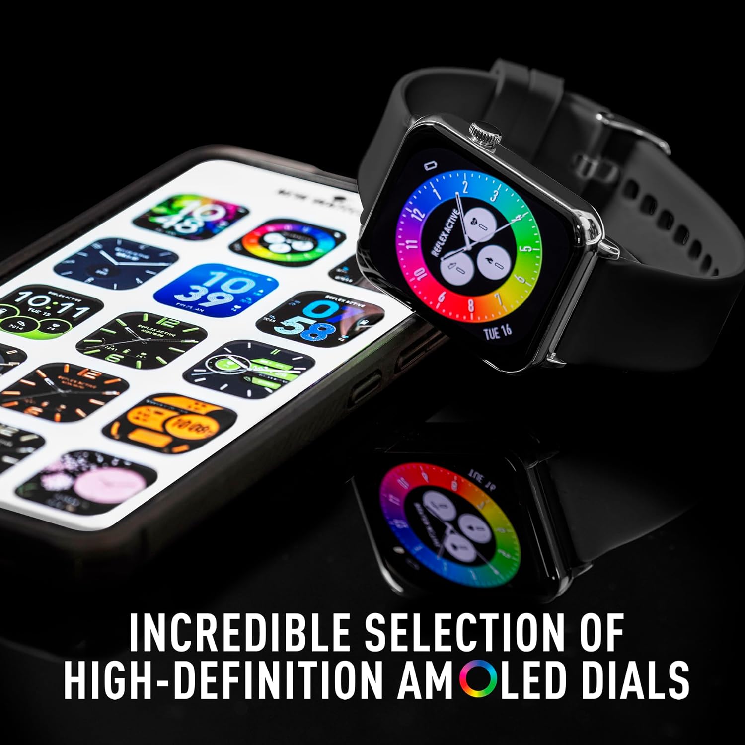 Reflex Active AMOLED Series 30 Black Smart Watch