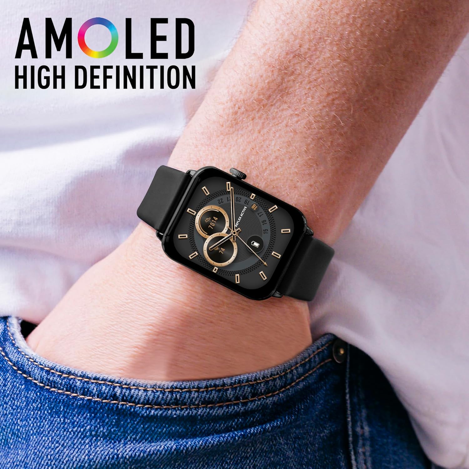 Reflex Active AMOLED Series 30 Black Smart Watch