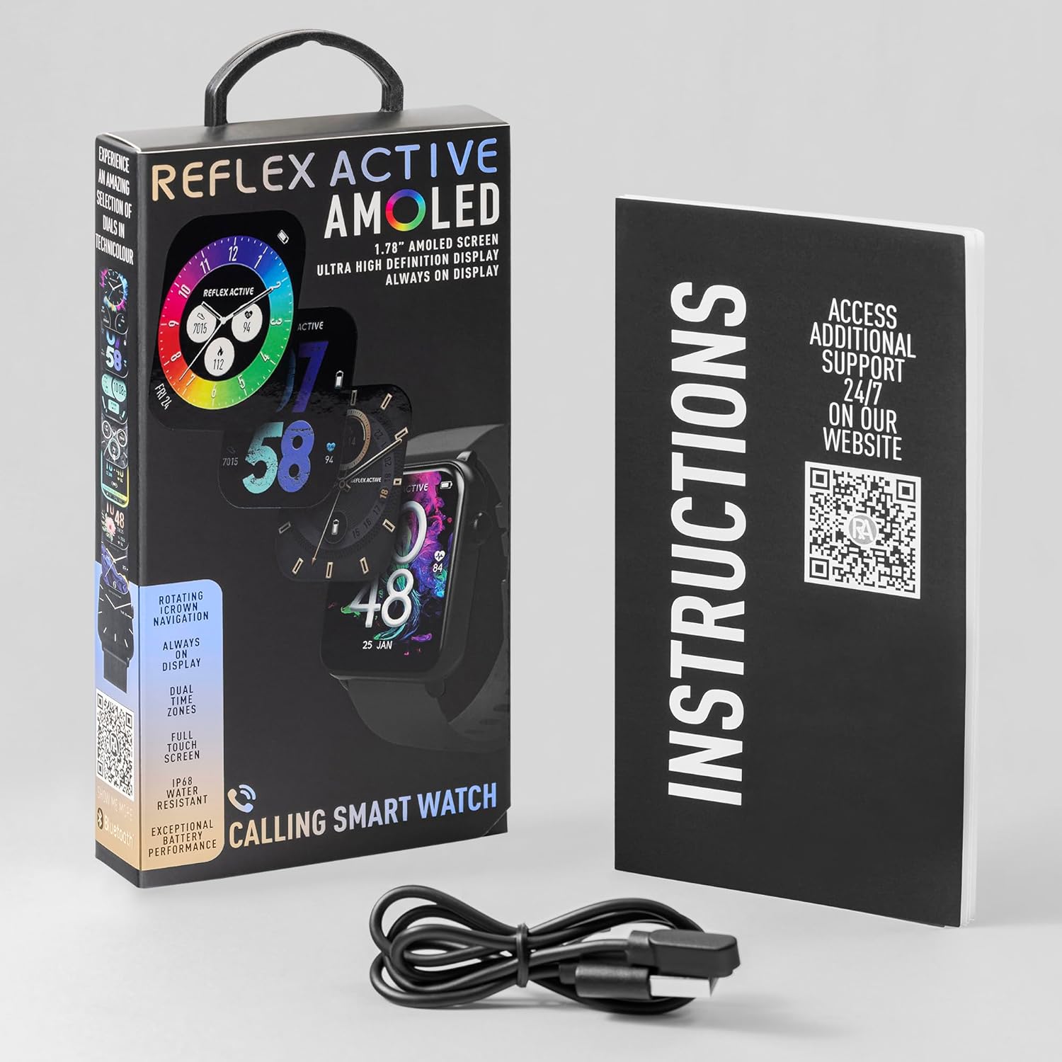 Reflex Active AMOLED Series 30 Black Smart Watch