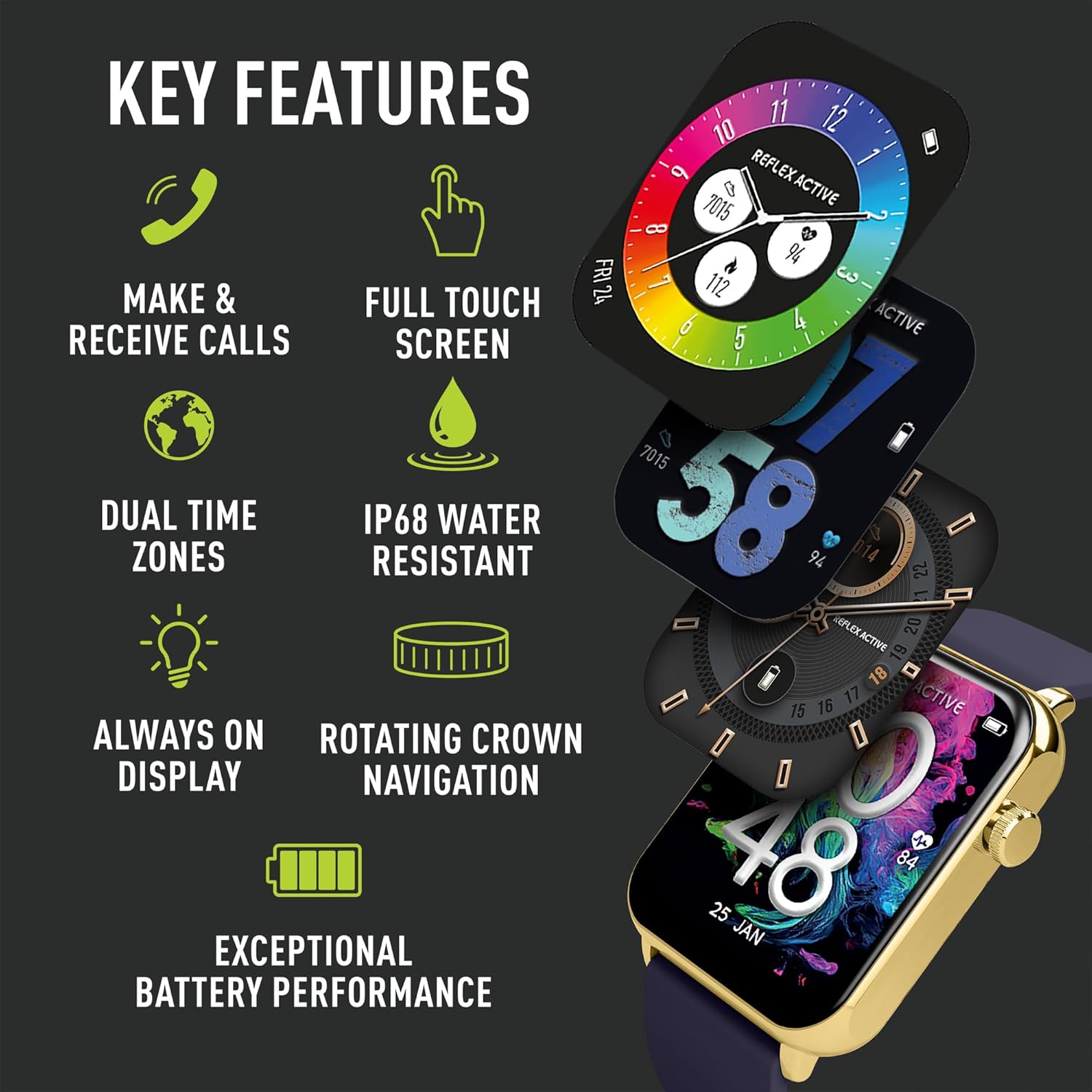 Reflex Active AMOLED Series 30 Blue Smart Watch
