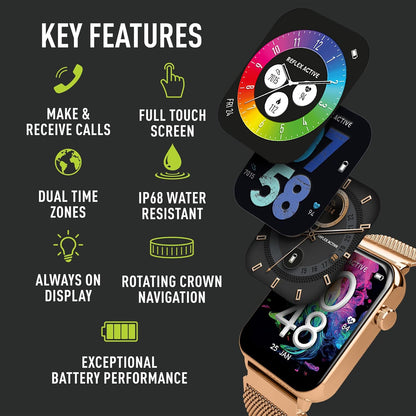 Reflex Active AMOLED Series 30 Rose Gold Mesh Strap Smart Watch
