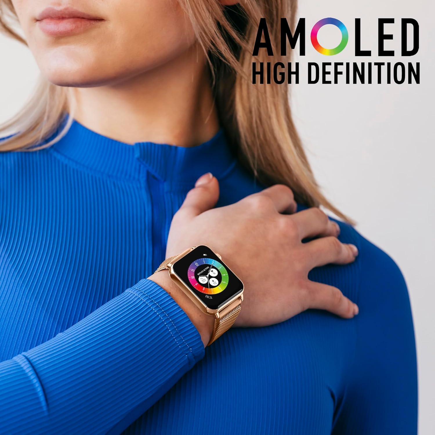 Reflex Active AMOLED Series 30 Rose Gold Mesh Strap Smart Watch