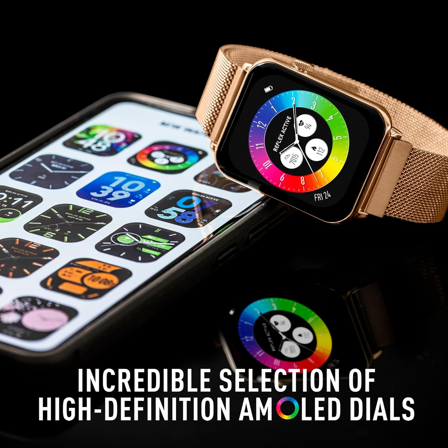 Reflex Active AMOLED Series 30 Rose Gold Mesh Strap Smart Watch