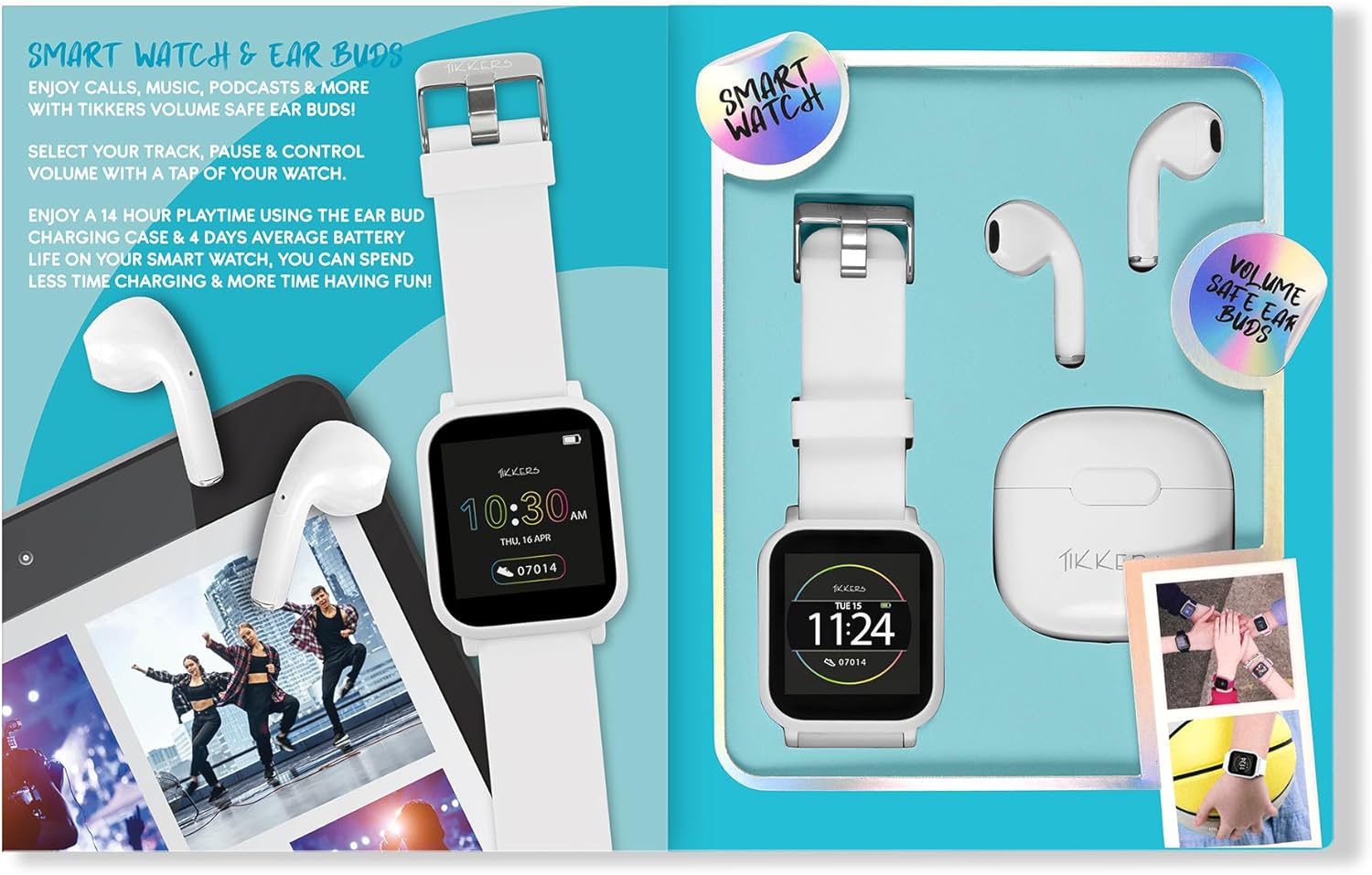 Tikkers Series 10 White Smart watch with TWS
