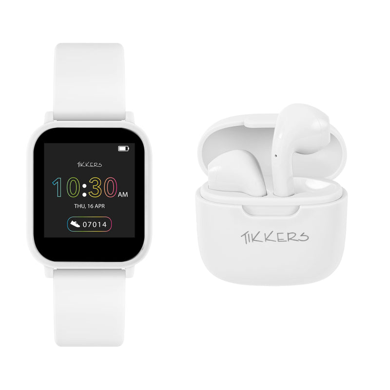 Tikkers Series 10 White Smart watch with TWS