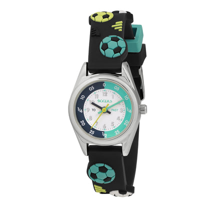 Tikkers Time Teacher 3D Navy Football Silicone Strap Watch