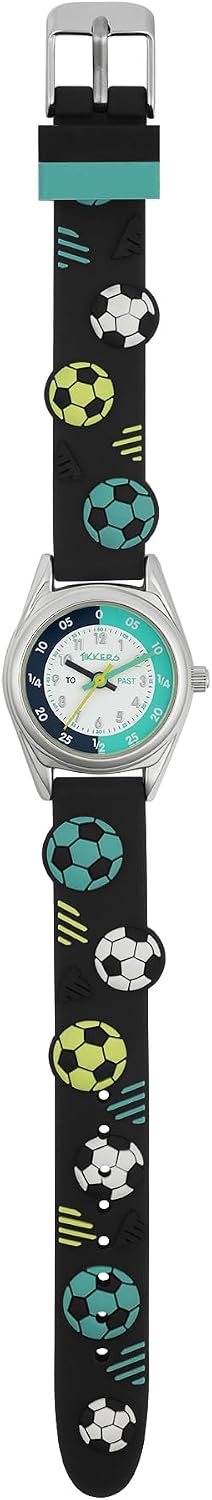 Tikkers Time Teacher 3D Navy Football Silicone Strap Watch