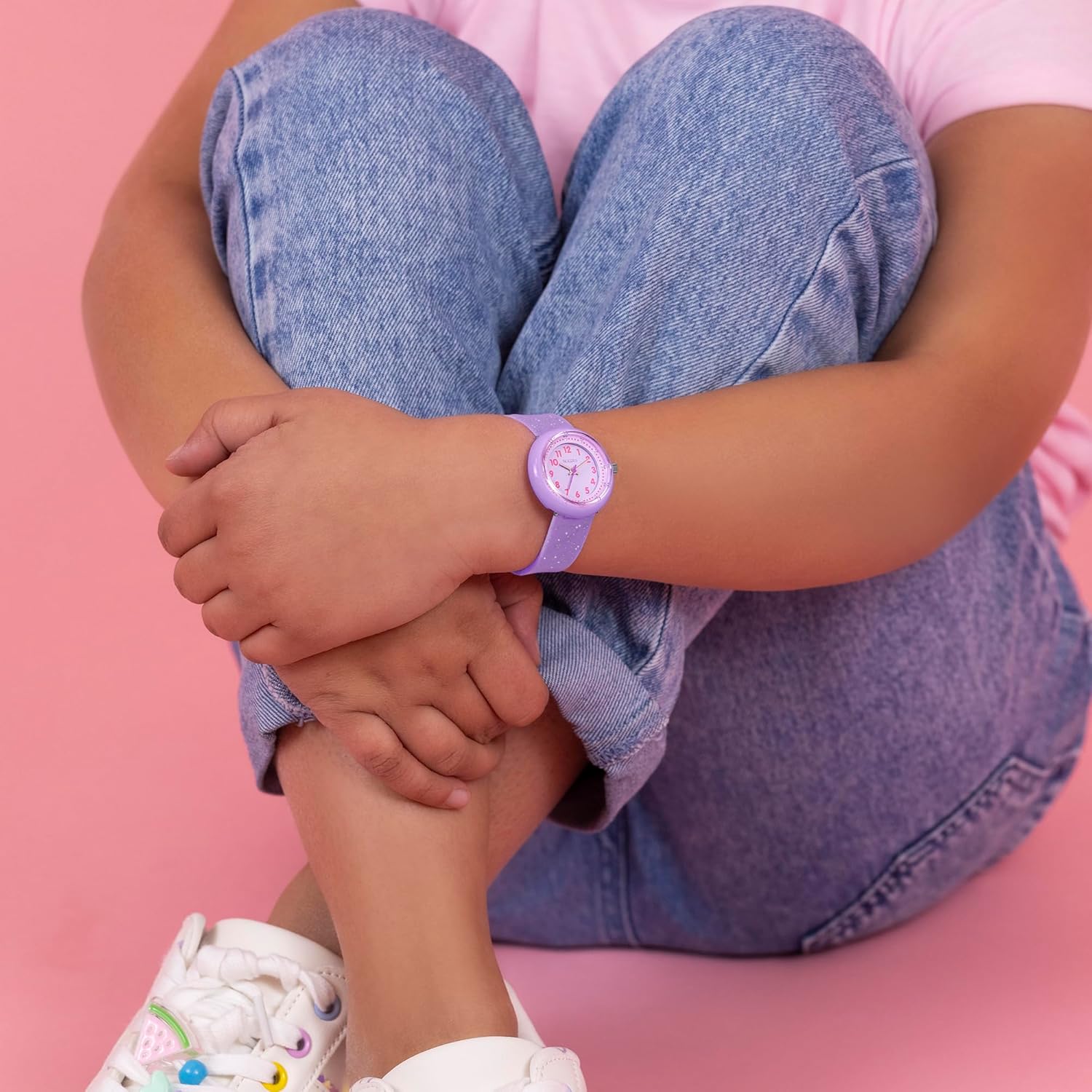 Tikkers Purple Glitter Strap Watch