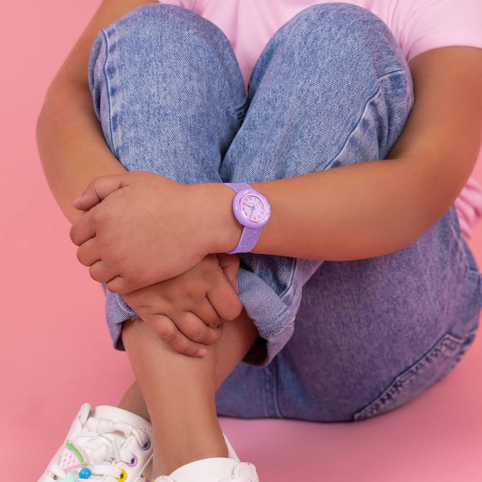 Tikkers Purple Glitter Strap Watch