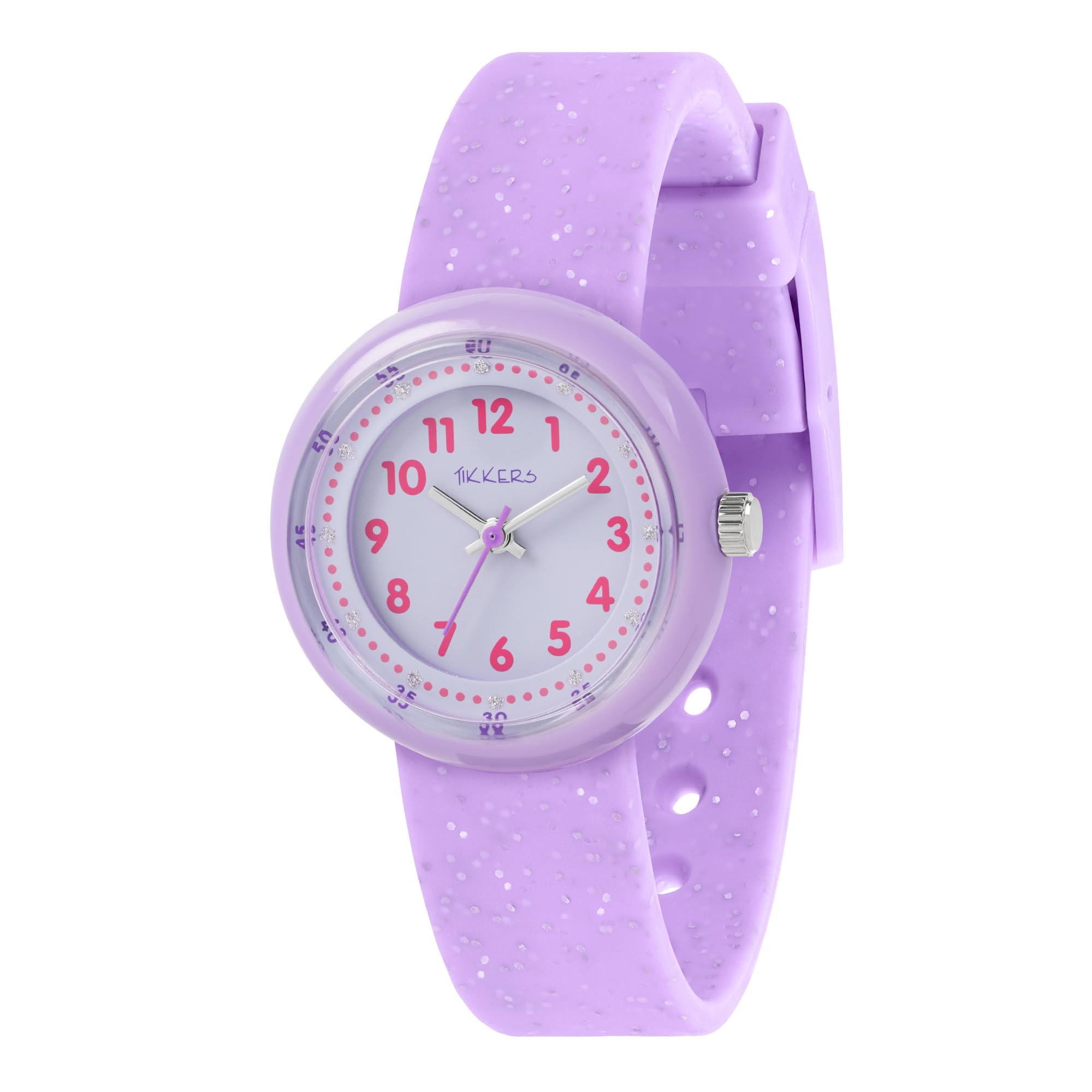 Tikkers Purple Glitter Strap Watch