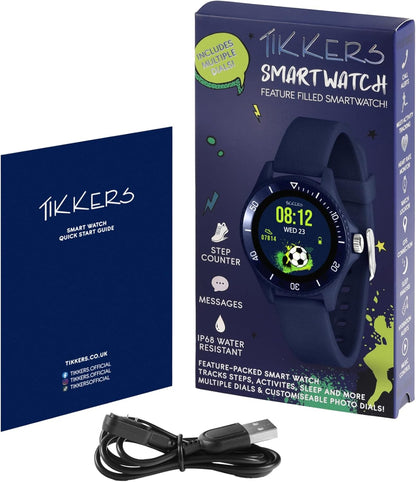 Tikkers Smart Series 34 Navy Silicone Strap Smart Watch
