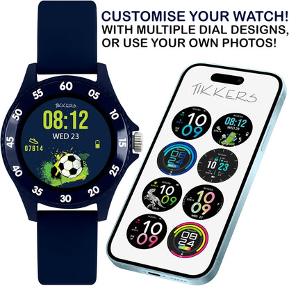 Tikkers Smart Series 34 Navy Silicone Strap Smart Watch