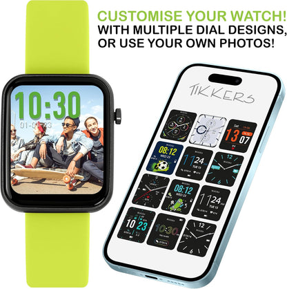 Tikkers Smart Series 13 Green Silicone Strap Smart Watch