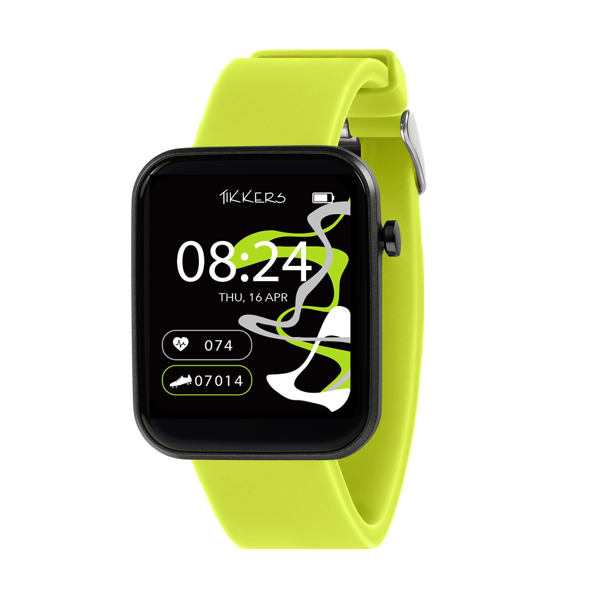 Tikkers Smart Series 13 Green Silicone Strap Smart Watch
