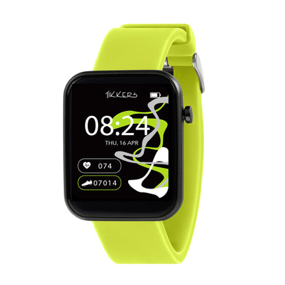 Tikkers Smart Series 13 Green Silicone Strap Smart Watch
