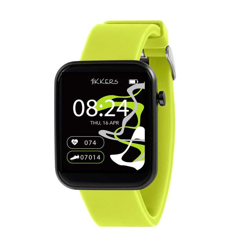 Tikkers Smart Series 13 Green Silicone Strap Smart Watch
