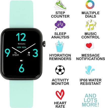 Tikkers Smart Series 13 Blue Silicone Strap Smart Watch