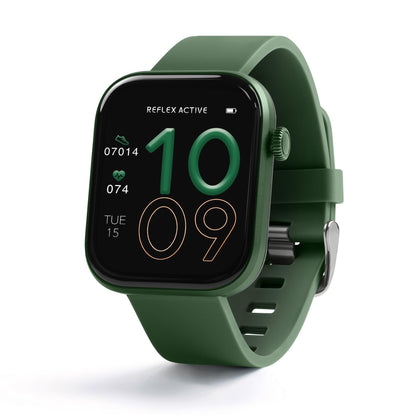 Reflex Active Series 40 Forest Green Silicone Strap AMOLED Smart Calling Watch