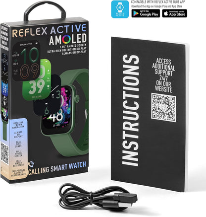 Reflex Active Series 40 Forest Green Silicone Strap AMOLED Smart Calling Watch