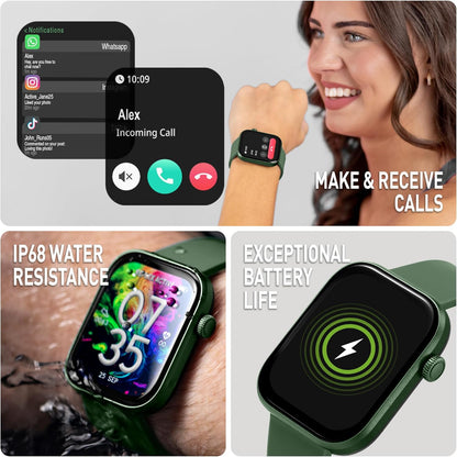 Reflex Active Series 40 Forest Green Silicone Strap AMOLED Smart Calling Watch