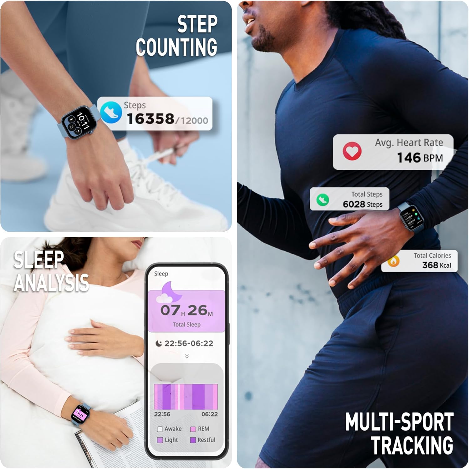 Reflex Active Series 40 Denim Blue Silicone Strap AMOLED Smart Calling Watch