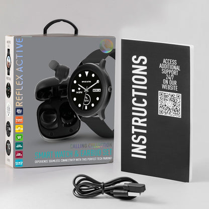 Reflex Active Series 36 Black Strap Smart Calling Watch and Earbud Set