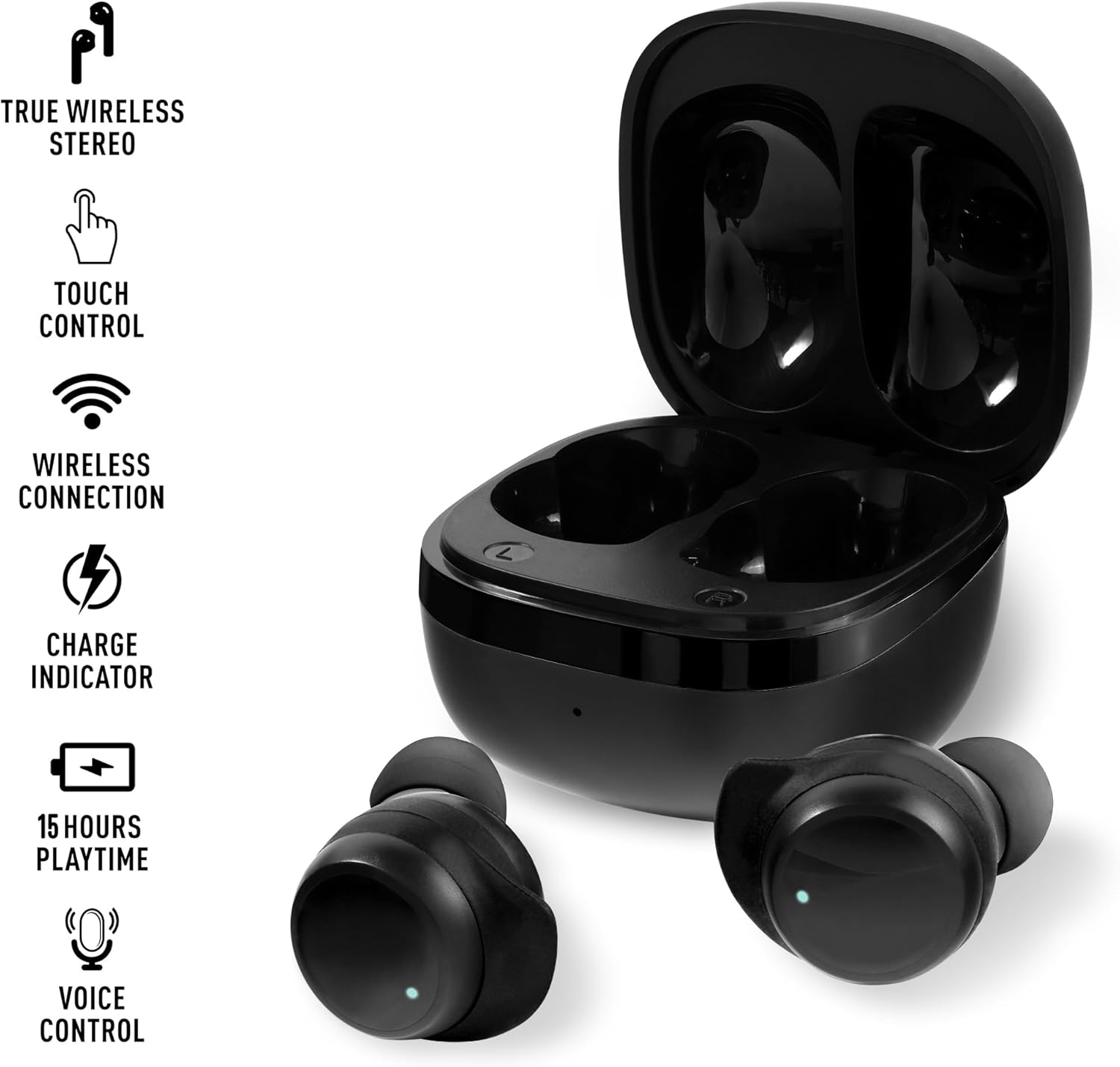 Reflex Active Series 36 Black Strap Smart Calling Watch and Earbud Set