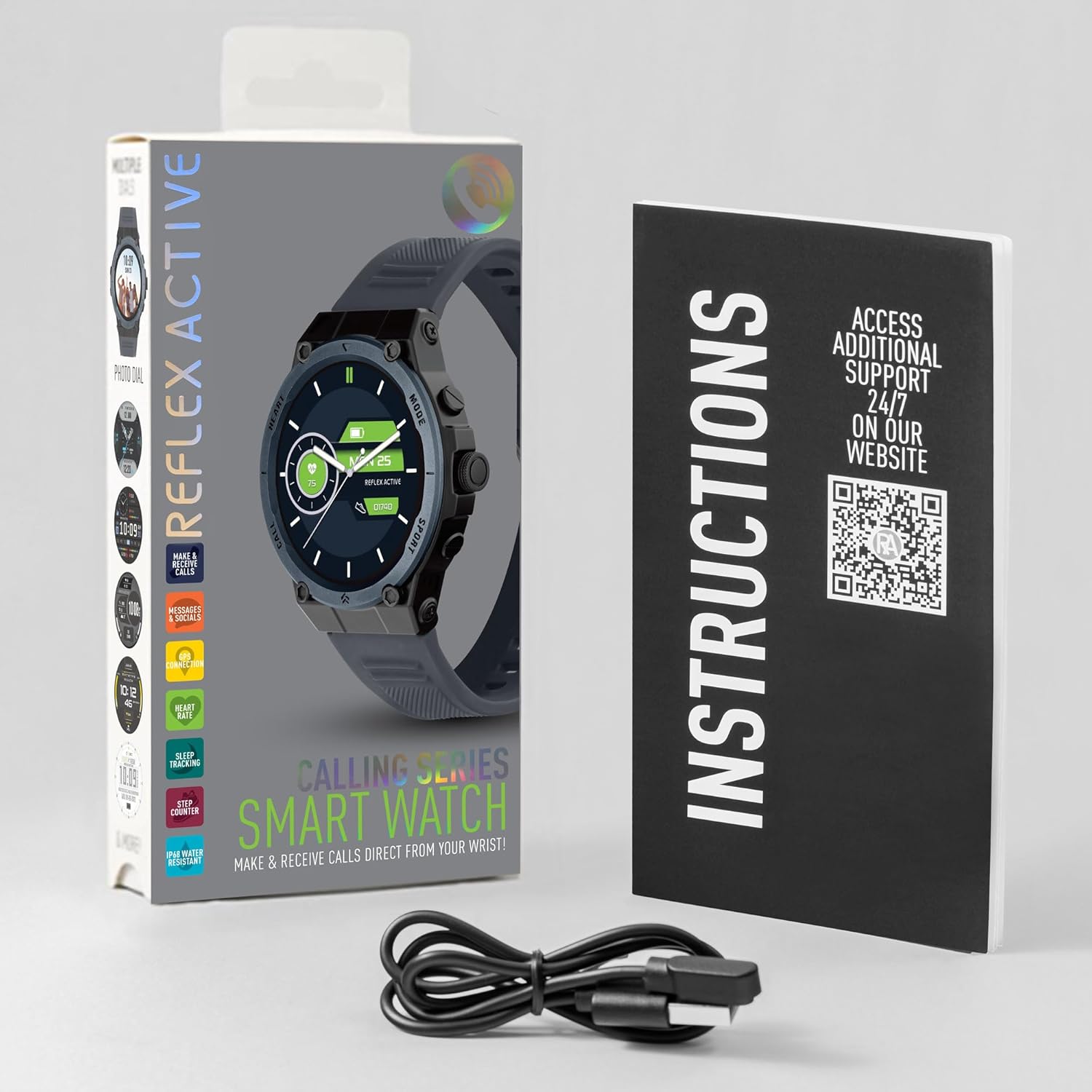 Reflex Series 39 Blue Silicone Strap Sports Smart Calling  Watch