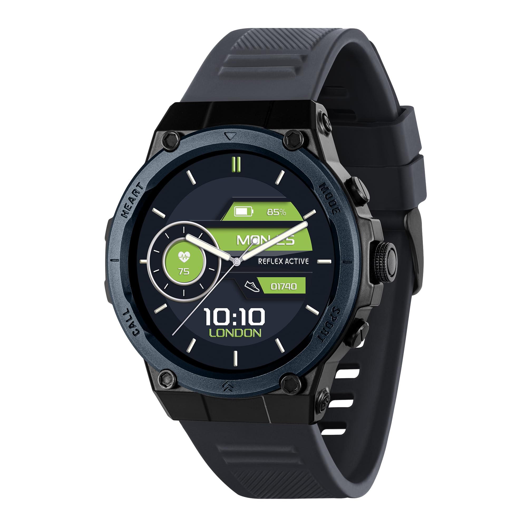 Reflex Series 39 Blue Silicone Strap Sports Smart Calling  Watch