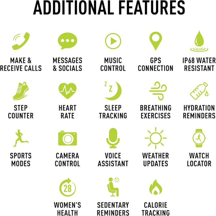 Reflex Active Series 44 Black Silicone AMOLED GPS Sports Smart Calling Watch