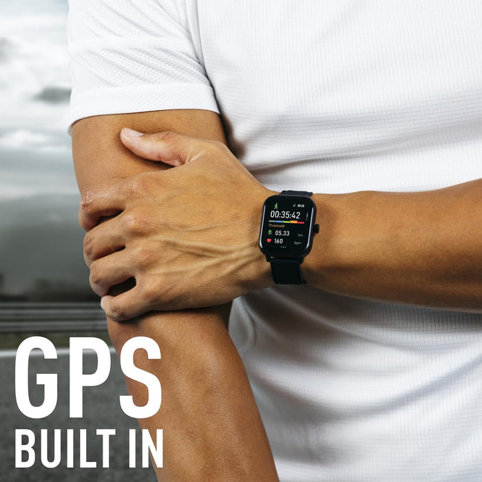 Reflex Active Series 44 Black Silicone AMOLED GPS Sports Smart Calling Watch