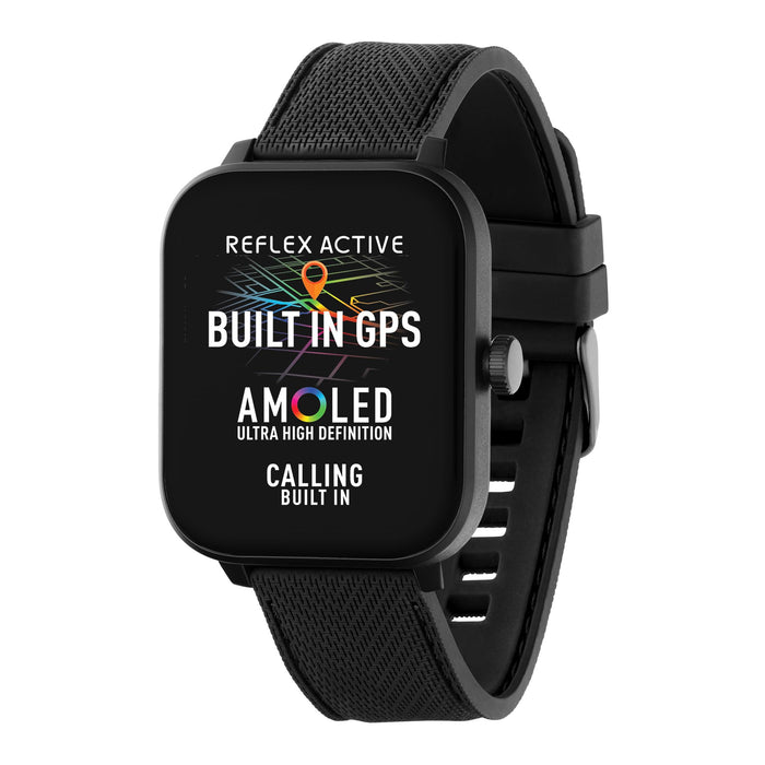 Reflex Active Series 44 Black Silicone AMOLED GPS Sports Smart Calling Watch