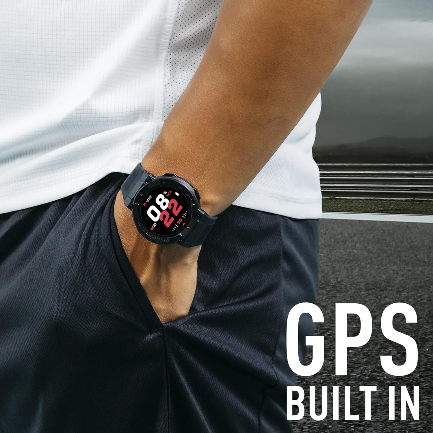Reflex Active Series 43 Black Silicone Strap GPS Sports Smart Calling Watch