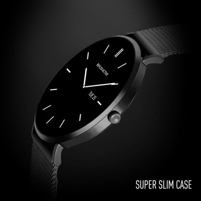 Reflex Active Series 42 Black Mesh and Grey Silicone Strap AMOLED Ultra Slim Smart Calling Watch Set