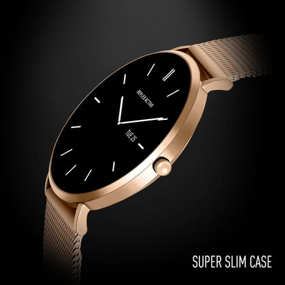 Reflex Active Series 42 Rose Gold Mesh and Pink Silicone Strap AMOLED Ultra Slim Smart Calling Watch Set