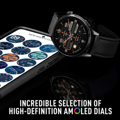 Reflex Active Series 45 Black Silicone AMOLED GPS Sports Smart Calling Watch