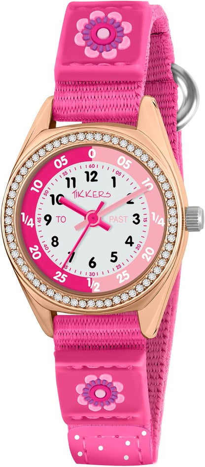 Tikkers Pink Flower Watch, Necklace and Purse Gift Set