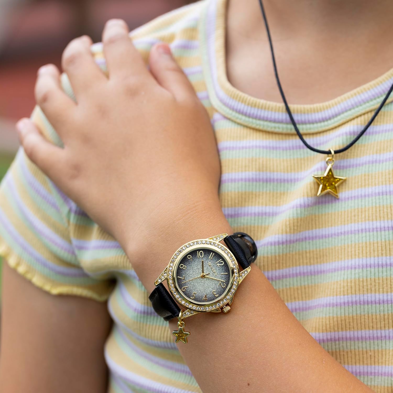 Tikkers Black Star Watch, Necklace and Purse Gift Set