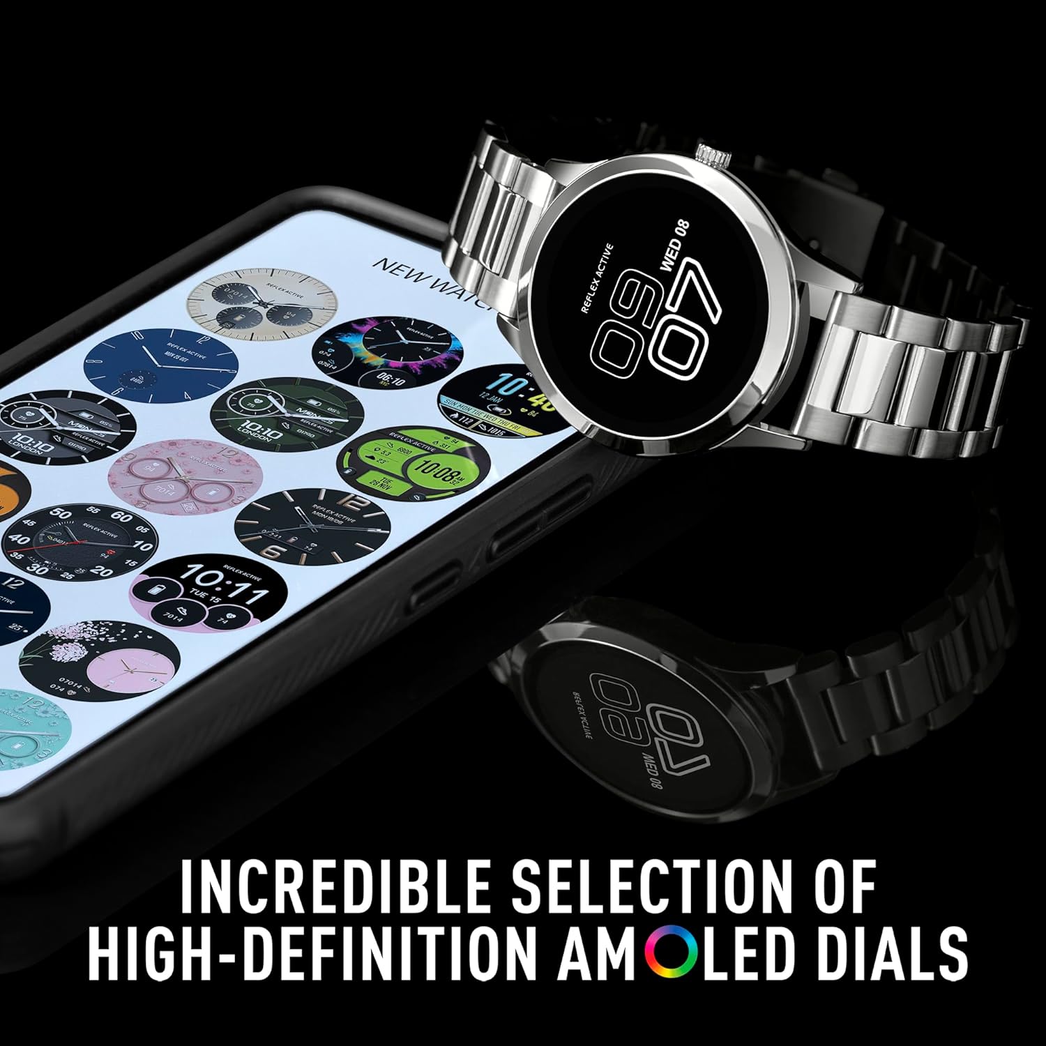 Reflex Active Series 31  Stainless Steel Bracelet AMOLED Smart Calling Watch