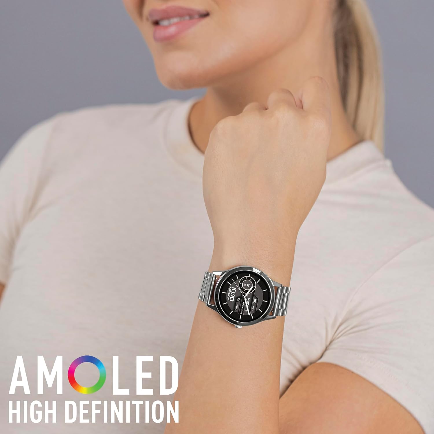 Reflex Active Series 31  Stainless Steel Bracelet AMOLED Smart Calling Watch