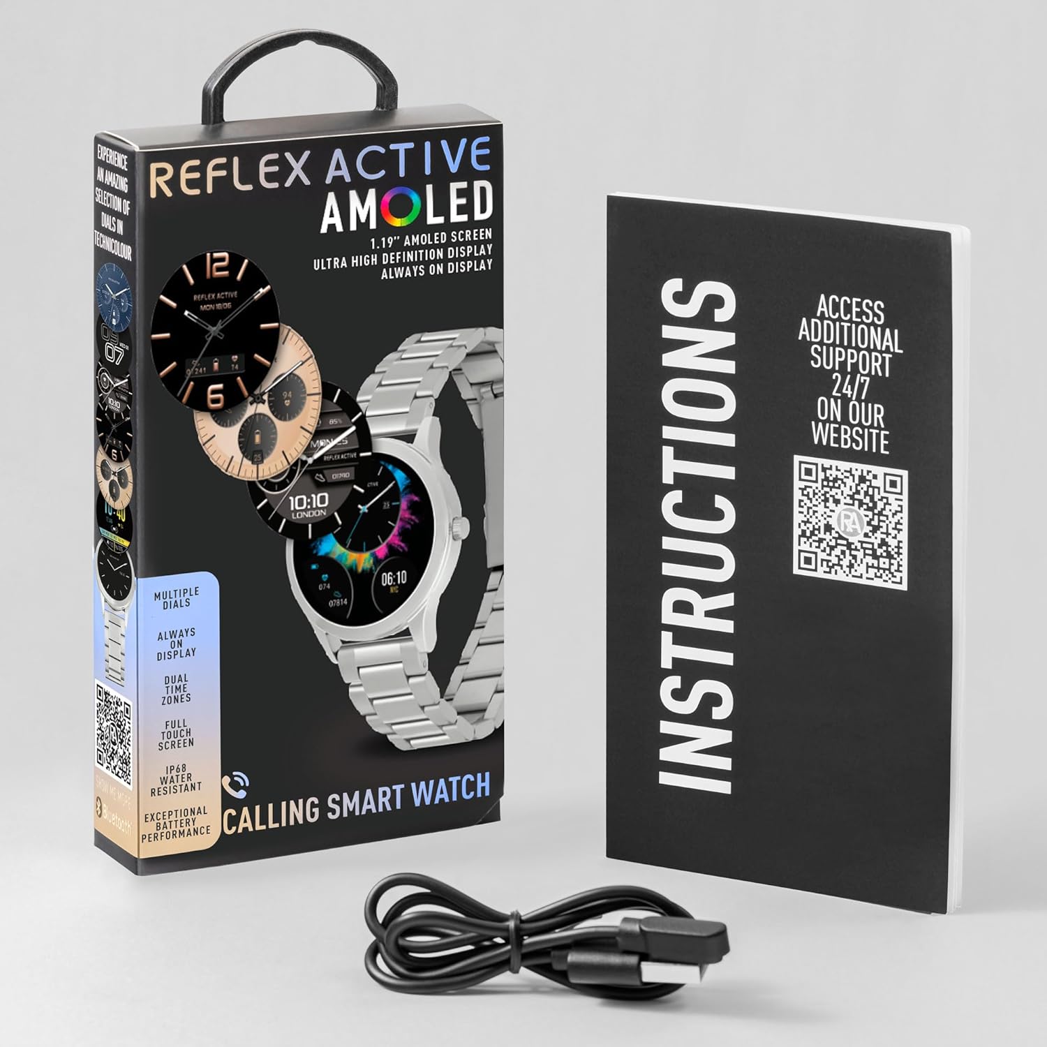 Reflex Active Series 31  Stainless Steel Bracelet AMOLED Smart Calling Watch