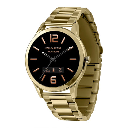 Reflex Active Series 31 Gold Stainless Steel Strap AMOLED Smart Calling Watch